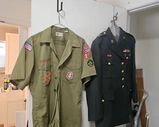 Military and some Boy Scout clothing 