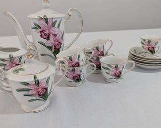 Kutani Vintage tea set of 6 with sugar bowl, creamer and teapot