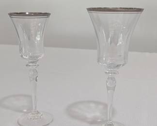 Mikasa Jamestown Platinum trim glasses-water and wine