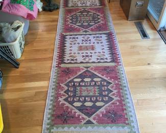 TURKISH FLATWEAVE KILIM RUNNER ~ VINTAGE