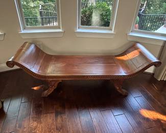 Indonesian Hand-Carved  Low Bench