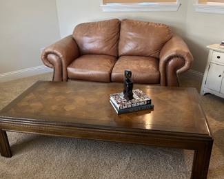 Leather Loveseat Sofa and MCM Coffee Table