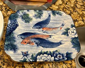 Vtg. Koi Plate