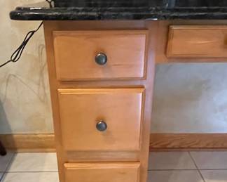 Kitchen Desk 45,5" wide, 46" deep, 33,5" tall, top cabinet 43" wide, 46" tall, 13" deep $300