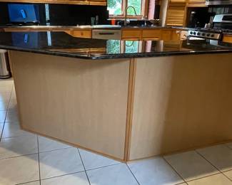 Kitchen Island approx. 91" x 75" x 36" tall, Granite one piece $800
