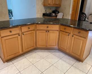 Kitchen Island approx. 91" x 75" x 36" tall, Granite one piece $800