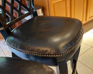Bar Stools 25" seat tall, 43" back tall, Genuine Leather has some age wear. S60 each