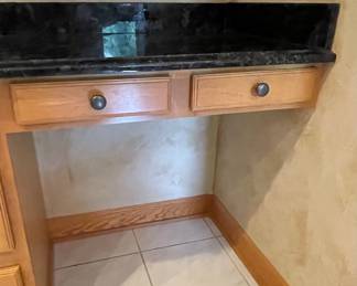 Kitchen Desk 45,5" wide, 46" deep, 33,5" tall, top cabinet 43" wide, 46" tall, 13" deep $300