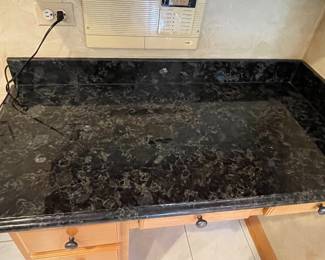 Kitchen Desk 45,5" wide, 46" deep, 33,5" tall, top cabinet 43" wide, 46" tall, 13" deep $300