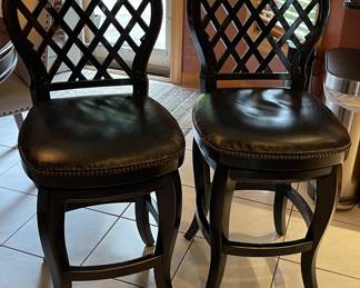 Bar Stools 25" seat tall, 43" back tall, Genuine Leather has some age wear. S60 each