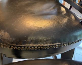 Bar Stools 25" seat tall, 43" back tall, Genuine Leather has some age wear. S60 each