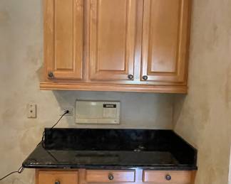 Kitchen Desk 45,5" wide, 46" deep, 33,5" tall, top cabinet 43" wide, 46" tall, 13" deep $300