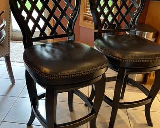 Bar Stools 25" seat tall, 43" back tall, Genuine Leather has some age wear. S60 each