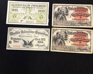 Tickets from 1893 and 1933 Worlds Fair