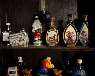 KU Ezra brooks, liquor decanters