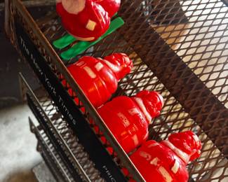 Mid century blow mold Santa candy containers 