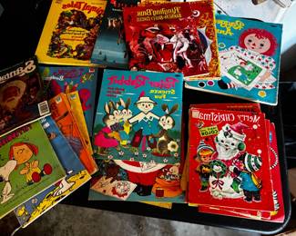 Tons of vintage coloring books, great covers
