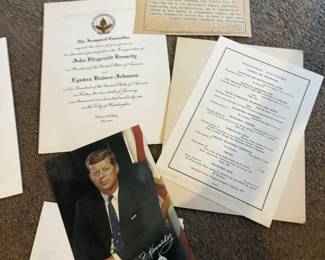 Inaugural invites to JFK and LBJ plus paperwork 