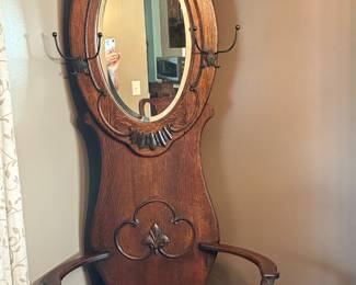 Antique ornate Victorian hall tree.