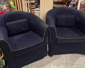 Denim club chairs