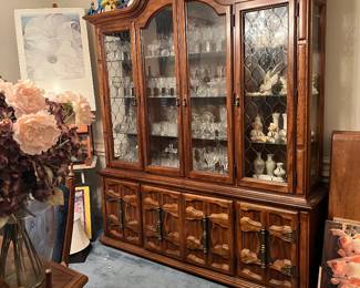 Large Oak China hutch