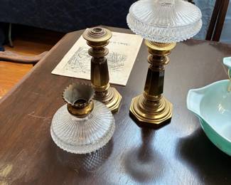 brass lamp set