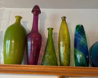 colored glass vases