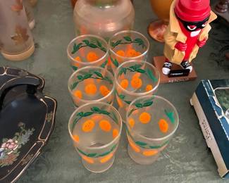 vintage orange juice set