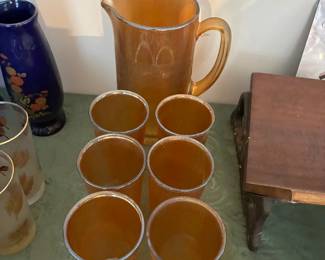 carnival glass set