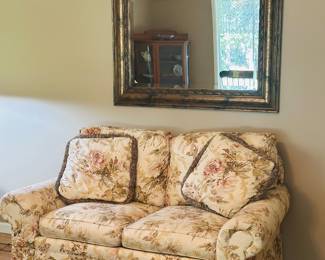 traditional floral upholstered sofa