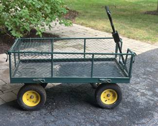 heavy-duty steel garden utility wagon with removable mesh sides