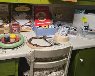 craft and sewing items: with quilting, embroidery, and sewing supplies, Husqvarna Viking Rose sewing machine