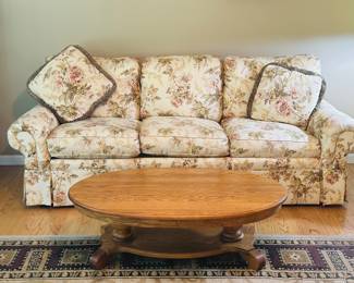 Oak oval coffee table