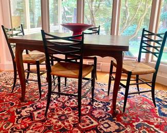 French oak parquetry dining table circa 1940