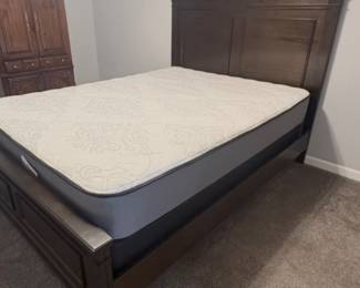 Dark Brown Rustic Queen Bed