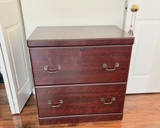 Cherry Wood two drawer file cabinet
