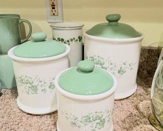 Canister Set Corelle Callaway Ivy Ceramic Canister set of 3+ Lid