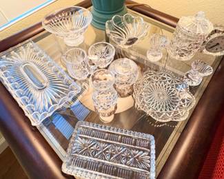 An Assortment of Small Crystal trinket dishes