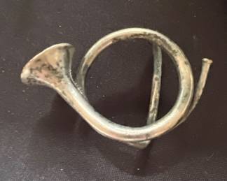 Sterling Hunting Horn belt buckle