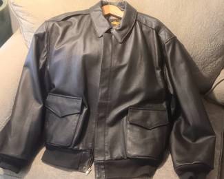 Mens XXL leather bomber style jacket