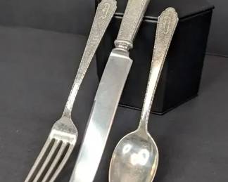 Sterling Silver Monogrammed Single Cutlery Set