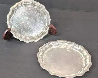 Sterling Silver Coaster Pair