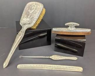 Sterling Silver Monogrammed Vanity Set