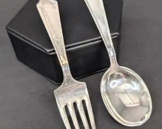 Sterling Silver Childrens Fork Spoon Set