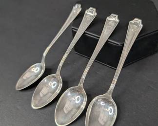 Sterling Silver Monogrammed Cocktail Spoon Set