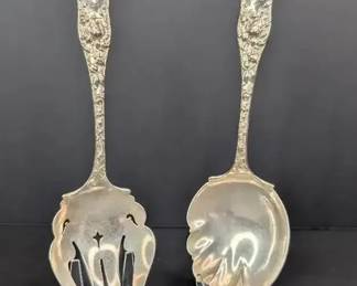 Sterling Silver Monogrammed Serving Utensil Pair