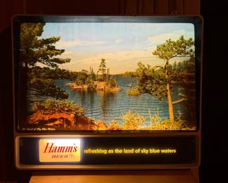 Vintage Motion Sign Hamm's Beer TV Rippler / Vintage Hamm's Beer TV Rippler Lighted Motion Sign