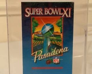 Vintage Super Bowl XI Ticket Pasadena Tunnel 16 Row 57 Seat 105