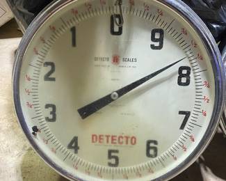 vintage metal & glass industrial detecto produce scales