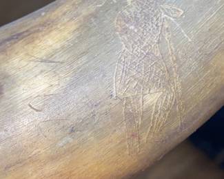powder horn etched and dated 1861
